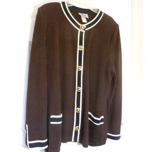 Mita Brown Button Cardigan 1X